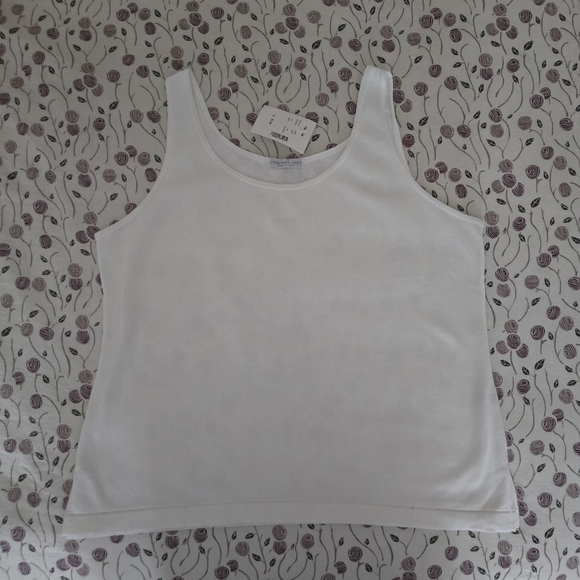 Joan Vass Classic White Tank Top - Picture 1 of 7